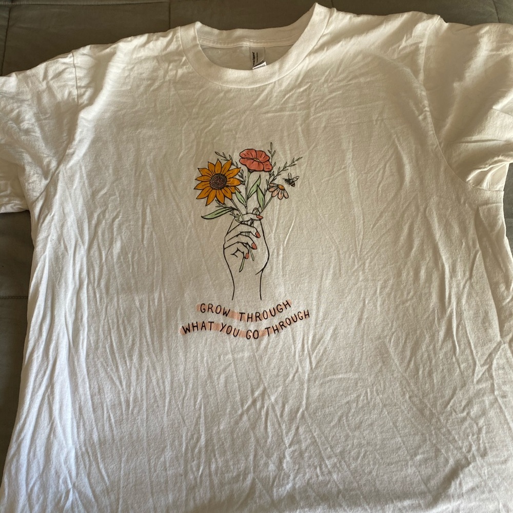 “Grow through what you go through” comfy white Tee